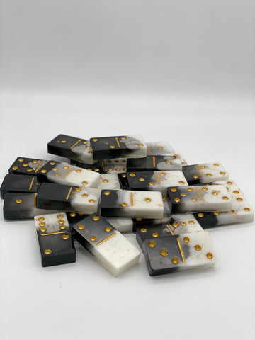 Black and White Dominos w/ Gold