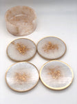 White & Gold Circle Coasters