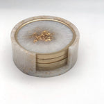 White & Gold Circle Coasters